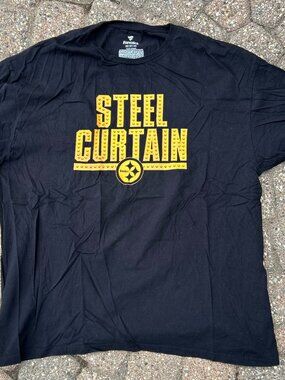 Pittsburg Steelers Steel Curtain NFL Football Fanatics T Shirt Men Sz 2XL